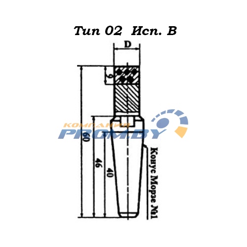 Карандаш алмазный 3908-0075 КВ-02 0,10-0,20ct./1,0ct (плоский/конус Морзе) для правки (КЗПИ)